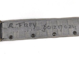 Niederlande Luftwaffe, Webkoppel Modell 1952, gebraucht, Gesamtlänge wie fotografiert 85cm