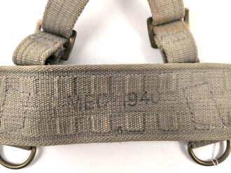 British Royal Air Force Officers web gear set, dated 1940, used