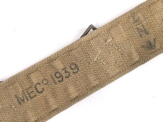 British 1939 dated three piece construction web belt, good condition