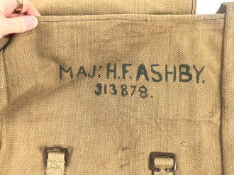 British Pattern 1937 Large Pack, dated 1943 " Major Ashby 313878" used