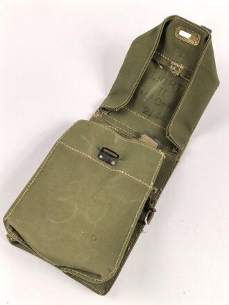 British WWII leight weight gasmask bag, dated 1944, unused