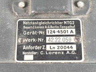 Luftwaffe, Netztastgerät NTG 2 , LN 20044, zum Betrieb mit Richtfunkgerät Elster SEG2T. Ungereinigtes Stück, Funktion nicht geprüft