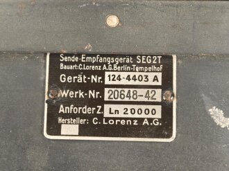 Luftwaffe Richtfunkgerät Elster SEG2T. Anfordererzeichen Ln 20000, Originallack, Funktion nicht geprüft