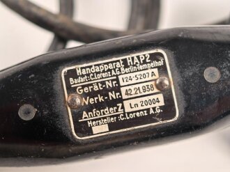 Luftwaffe, Handapparat HAP2, Ln 20004  für Richtfunkgerät Elster SEG2T. Guter Gesamtzustand, Funktion nicht geprüft