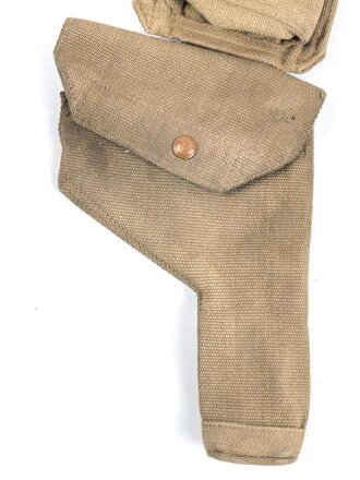 British pattern 37 webbing pistol holster with ammunition pouch, both dated 1940