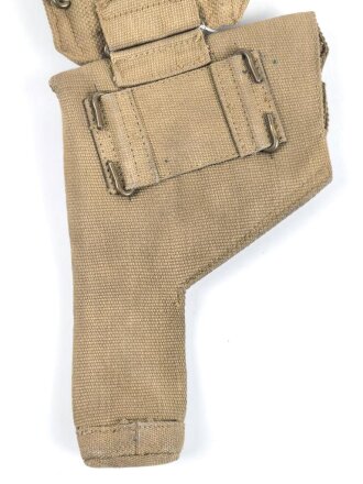 British pattern 37 webbing pistol holster with ammunition pouch, both dated 1940