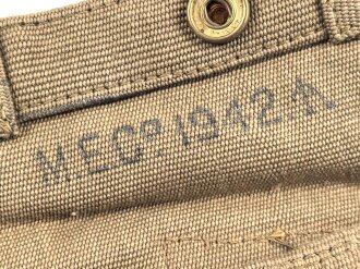 British pattern 37 webbing pistol holster with ammunition pouch, both dated 1942