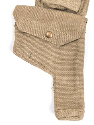 British pattern 37 webbing pistol holster with ammunition pouch, both dated 1942