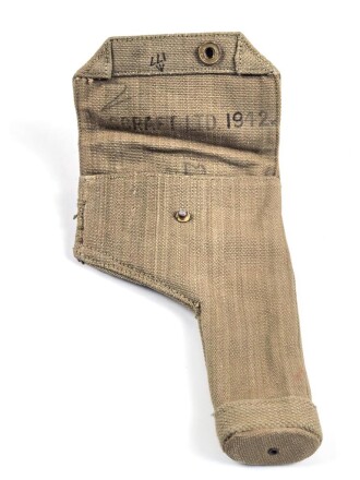 British pattern 37 webbing pistol holster with ammunition pouch, both dated 1942