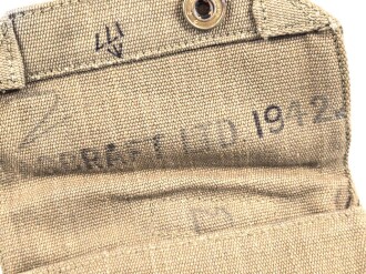 British pattern 37 webbing pistol holster with ammunition pouch, both dated 1942