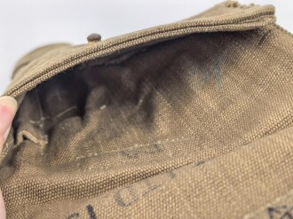 British pattern 37 webbing pistol holster with ammunition pouch, both dated 1942