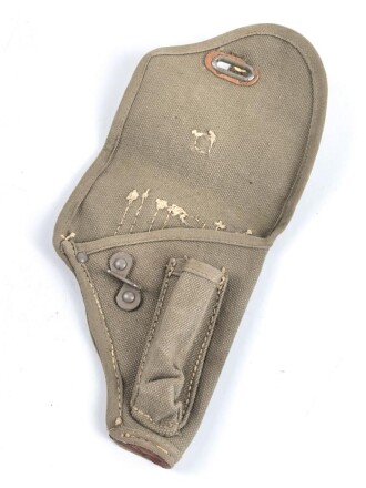 Pistolentasche aus Webleinen für Cal. 7,65. Britisch / Canadischer Stil, sicherlich nach 1945 gefertigt