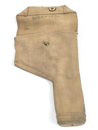 British 1936 dated webbing pistol holster for use with Pattern 08 belt. Good condition