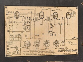 Truppenbetreuungsempfänger " Graetz GI BL"  Guter Gesamtzustand, Originallack, Funktion nicht geprüft