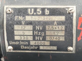 Umformer U5b, datiert 1945.  Originallack, guter Gesamtzustand.