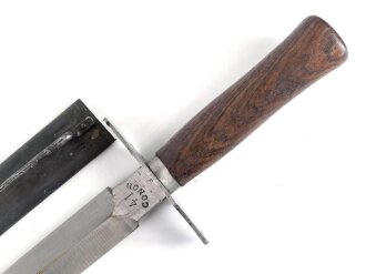 Frankreich 2.Weltkrieg Kampfmesser, Hersteller  " GONON 1941" Unter deutscher Besatzung Hergestellt und so an Deutsche Soldaten in Norwegen ausgegeben. Guter Gesamtzustand