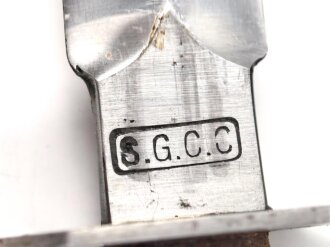 Frankreich 2.Weltkrieg Kampfmesser, Hersteller  " S.G.C.C" Unter deutscher Besatzung Hergestellt und so an Deutsche Soldaten in Norwegen ausgegeben. Guter Gesamtzustand