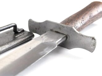 Frankreich 2.Weltkrieg Kampfmesser, Hersteller  " S.G.C.C" Unter deutscher Besatzung Hergestellt und so an Deutsche Soldaten in Norwegen ausgegeben. Guter Gesamtzustand