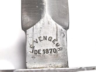 Frankreich 2.Weltkrieg Kampfmesser, Hersteller  " LE Vengeur " Unter deutscher Besatzung Hergestellt und so an Deutsche Soldaten in Norwegen ausgegeben. Guter Gesamtzustand