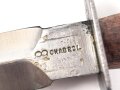 Frankreich 2.Weltkrieg Kampfmesser, Hersteller  " LE Vengeur " Unter deutscher Besatzung Hergestellt und so an Deutsche Soldaten in Norwegen ausgegeben. Guter Gesamtzustand