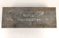 Kasten " Vorrat Handwaffen" Wehrmacht. Ungereinigtes Stück, ein Bodenbrett lose. Originallack