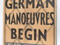 Großbritannien 1938, Zeitungsaushang  " The Times Monay August 15, 1938"  " German Manoeuvres Begin "  Maße 51 x 82cm