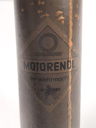 Blechdose " Motorenöl der Wehrmacht  ( Winter ) " Etwa halb voll