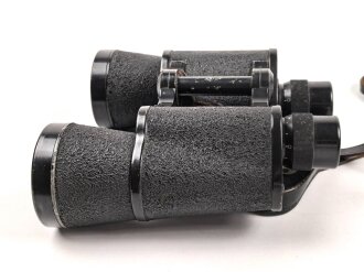 Dienstglas 7 x 50 Wehrmacht, Hersteller bmk. Guter Gesamtzustand, rechts Durchsicht leicht neblig, Strichplatte deutlich,