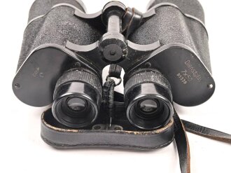 Dienstglas 7 x 50 Wehrmacht, Hersteller bmk. Guter Gesamtzustand, rechts Durchsicht leicht neblig, Strichplatte deutlich,