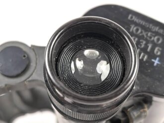 Dienstglas 10 x 50 Wehrmacht, Hersteller rln. Guter Gesamtzustand, Glasklare Durchsicht, keine Strichplatte