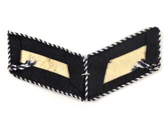 Deutsche Reichsbahn III.Reich, Paar Kragenspiegel in sehr gutem Zustand, die Kordel blau / weiß