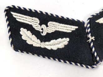 Deutsche Reichsbahn III.Reich, Paar Kragenspiegel in sehr gutem Zustand, die Kordel blau / weiß