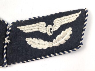 Deutsche Reichsbahn III.Reich, Paar Kragenspiegel in sehr gutem Zustand, die Kordel blau / weiß