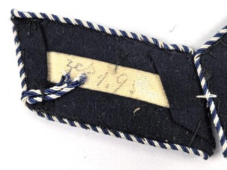 Deutsche Reichsbahn III.Reich, Paar Kragenspiegel in sehr gutem Zustand, die Kordel blau / weiß