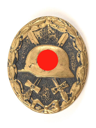 Verwundetenabzeichen schwarz, getragenes Buntmetallstück