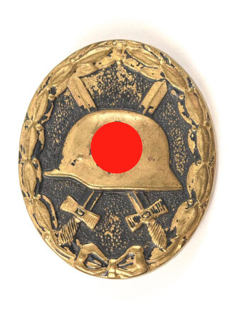 Verwundetenabzeichen schwarz, getragenes Buntmetallstück