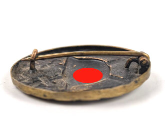 Verwundetenabzeichen schwarz, getragenes Buntmetallstück