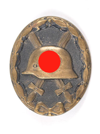 Verwundetenabzeichen schwarz, getragenes Buntmetallstück