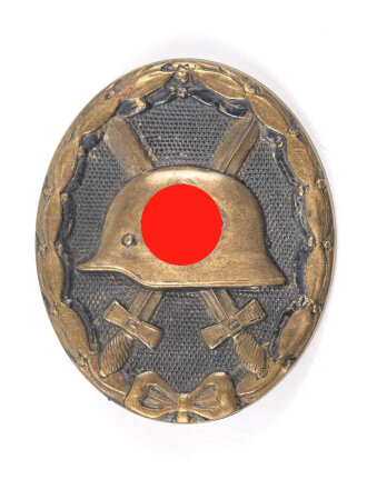 Verwundetenabzeichen schwarz, getragenes Buntmetallstück