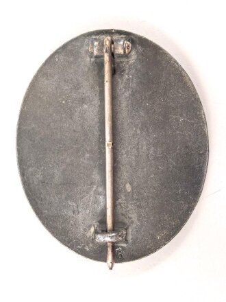 Verwundetenabzeichen silber, Zink, Hersteller "4" auf der Nadel und "L/16" unter dem Gegenhaken für Steinhauer & Lück