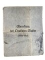 Tüte zum Ehrenkreuz der Deutschen Mutter Zweite Stufe ( silber )  Hersteller Ulbrichts Witwe Wien, Klebereste