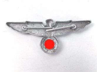 Bahnschutz, Adler für die Schirmmütze aus Aluminium, ungetragenes Stück