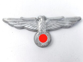 Bahnschutz, Adler für die Schirmmütze aus Aluminium, ungetragenes Stück