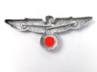 Bahnschutz, Adler für die Schirmmütze aus Aluminium, ungetragenes Stück