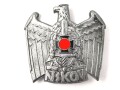 NSKOV Mützenabzeichen , Zink versilbert, das Zentrum lackiert