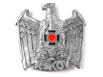 NSKOV Mützenabzeichen , Zink versilbert, das Zentrum lackiert
