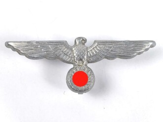 Heer, Adler für eine Schirmmütze für Mannschaften, Zinkblech versilbert, letzte Ausführung mit mitgeprägten Splinten