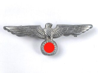 Heer, Adler für eine Schirmmütze für Mannschaften, Zinkblech versilbert, letzte Ausführung mit mitgeprägten Splinten
