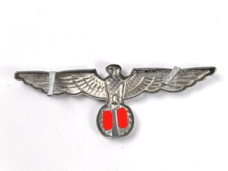 Heer, Adler für eine Schirmmütze für Mannschaften, Zinkblech versilbert, letzte Ausführung mit mitgeprägten Splinten