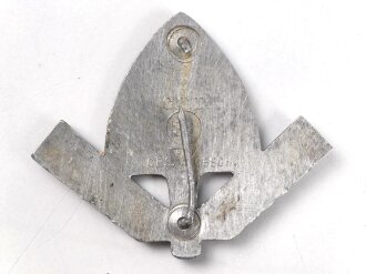 Reichsarbeitsdienst, Mützenabzeichen für Mannschaften,  Aluminium lackiert, ein Splint vorhanden